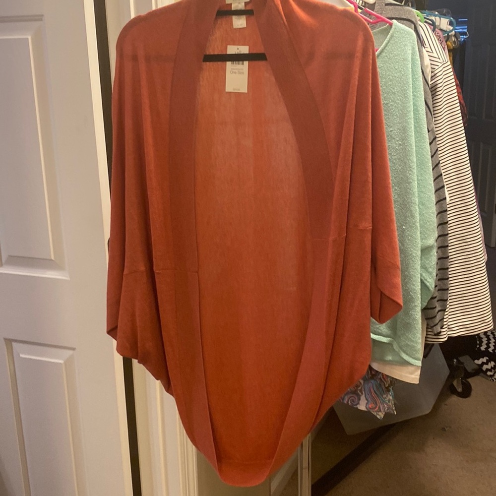 Pure J Jill BRICREDHTR One Size Cardigan NWT Brick L/XL